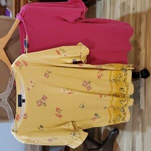 2 Karen Scott Plus Size XXL Boatneck Half 1/2 Elbow Sleeve Top Shirts Pink